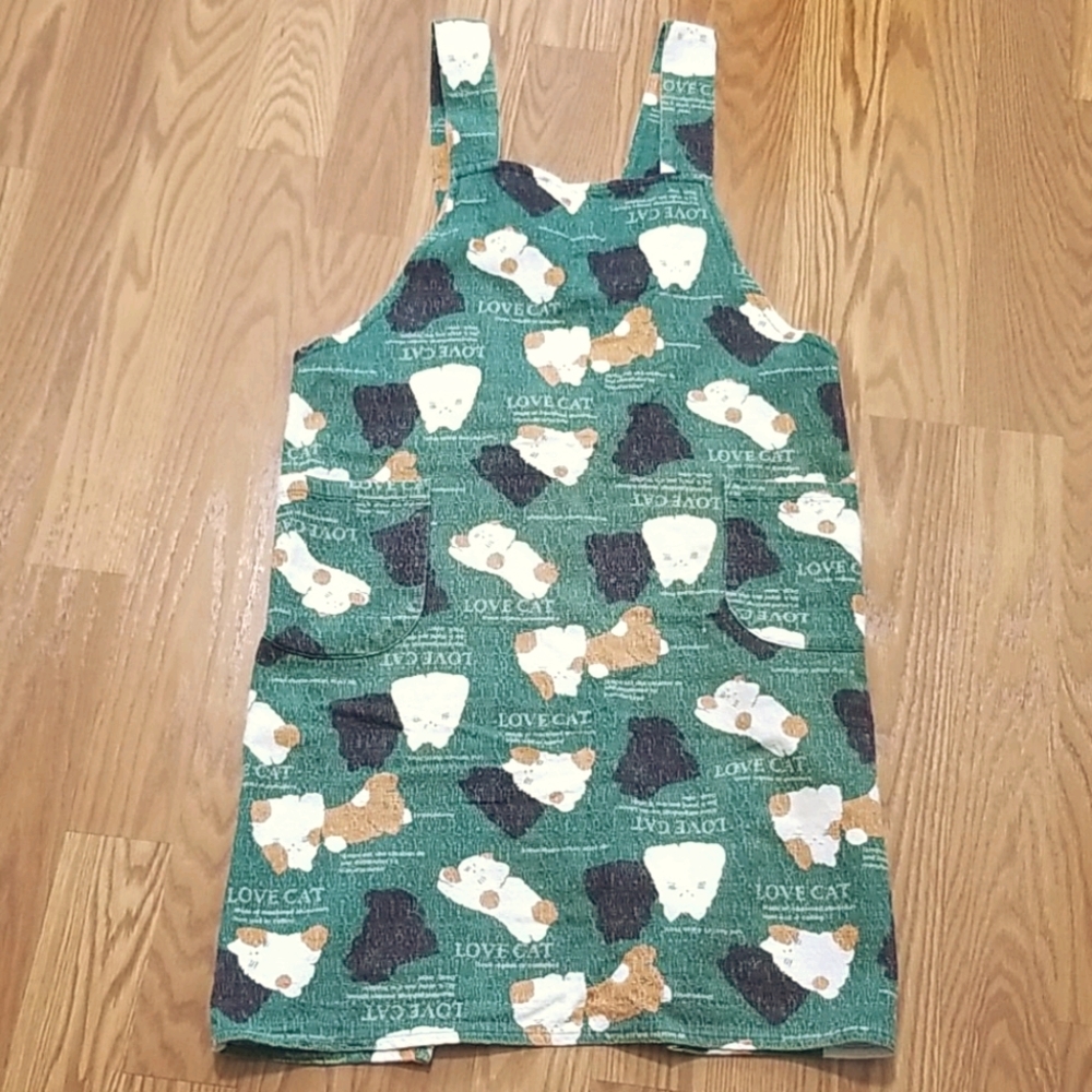 Cotton apron with cat designs